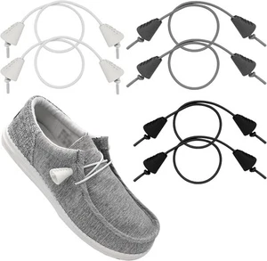 UamGlsob 3 Pairs Elastic Shoe Laces for Hey 11"/28cm, Black+white+grey - Picture 1 of 7