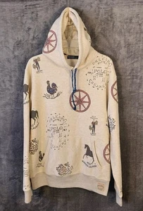 Vtg Ralph Lauren Polo Country Hoodie Men's Large All Over Art to Wear Graphic - Picture 1 of 20