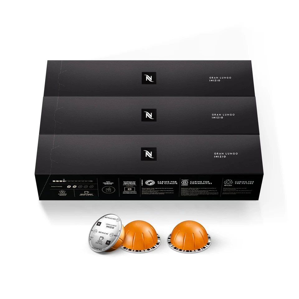Nespresso Vertuo Gran Lungo Inizio Coffee Capsules Medium Roast 30ct Exp 1/26