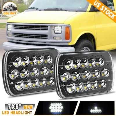 Pair 7x6inch Led Headlights For Chevy Express 1500 2500 3500 Astro Cargo Van GMC - Image 1 of 4