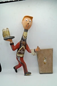 VINTAGE BLATZ BEER BREWING BOTTLE MAN RUNNING WAITER FIGURE 16" METAL - Picture 1 of 10