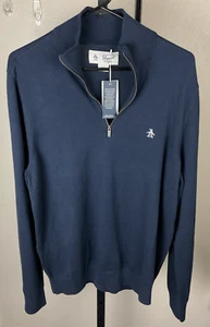 Penguin Munsingwear Sweater Men's Large Quarter Zip Knit Pullover Preppy Classic - Picture 1 of 9