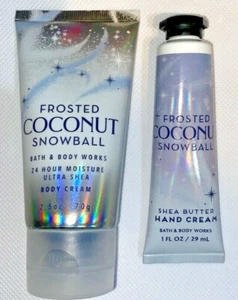 Crema corporal y crema de manos Bath & Body Works BOLA DE NIEVE DE COCO ESMERILADO 2,5 OZ + 1 OZ - Imagen 1 de 2