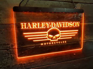 LED LIGHT UP HARLEY DAVIDSON SIGN - Picture 1 of 1