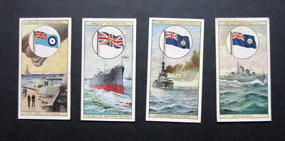 WILLS  4 VINTAGE  1929 CIGARETTE CARDS   FLAGS OF THE EMPIRE   1-2-3-4  SERIES 2 - Image 1 of 2