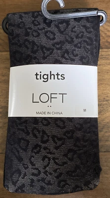 Medias Ann Taylor Loft Negras Color 6600 Estilo 384395 Patrón Animal M 5'2"-5'8" Foto 1 de 3