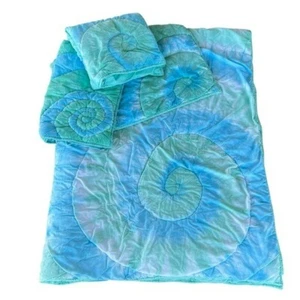 Pottery Barn Teen Dunes 4-Piece Tie Dye Quilted Comforter Set Twin Size Cotton - Picture 1 of 15