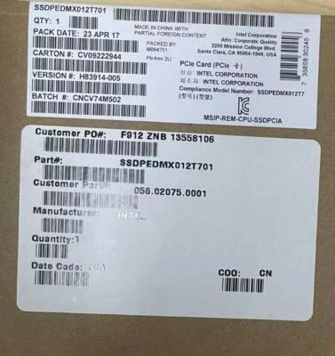 1.2TB Intel SSD Series P3520 PCIE SSDPEDMX012T701 Solid State Drive New aic MLC - Image 1 of 2