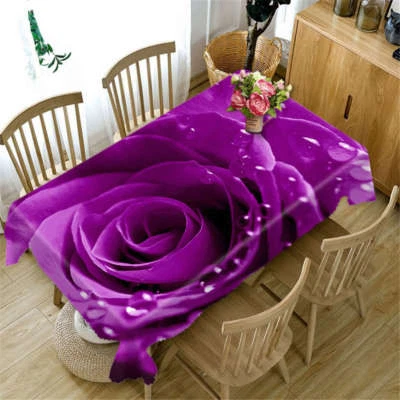 SWEET HOME Purple Amethyst 3D Tablecloth Table cover Cloth Rectangle Wedding Party Banquet