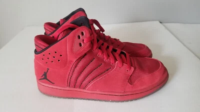 Size 9.5 Nike Air Jordan 1 Flight 4 Premium Red Suede Sneakers Men’s - Image 1 of 4