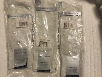Calcetines Perry Ellis Portfolio para hombre 7-12 superiores suaves de lujo 3 pares nuevos con etiquetas Foto 1 de 4