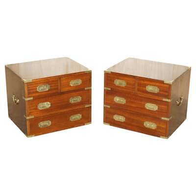 Pair Of Harrods Kennedy Military Campaign Chest Of Drawers Side End Table Sized • 3,663.07$