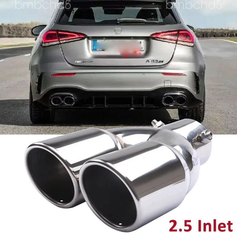 2.5 Inlet Rear Car Dual Exhaust Muffler Tip Tail Pipe Steel For Mercedes-Benz Foto 1 de 4