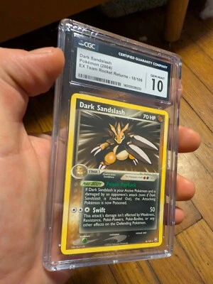 (POP 17) CGC 10 GEM MINT Dark Sandslash 18/109 EX Team Rocket Returns Pokemon - Image 1 of 4