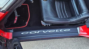 1978-1982 C3 CORVETTE DOOR SILLS TEXTURED BLACK POWDERCOAT W/BRUSHED STAINLESS - Bild 1 von 5