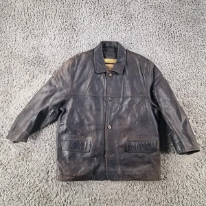 Redskins Jacket Mens Large Brown Leather + Removable Lining Coat - Picture 1 of 19