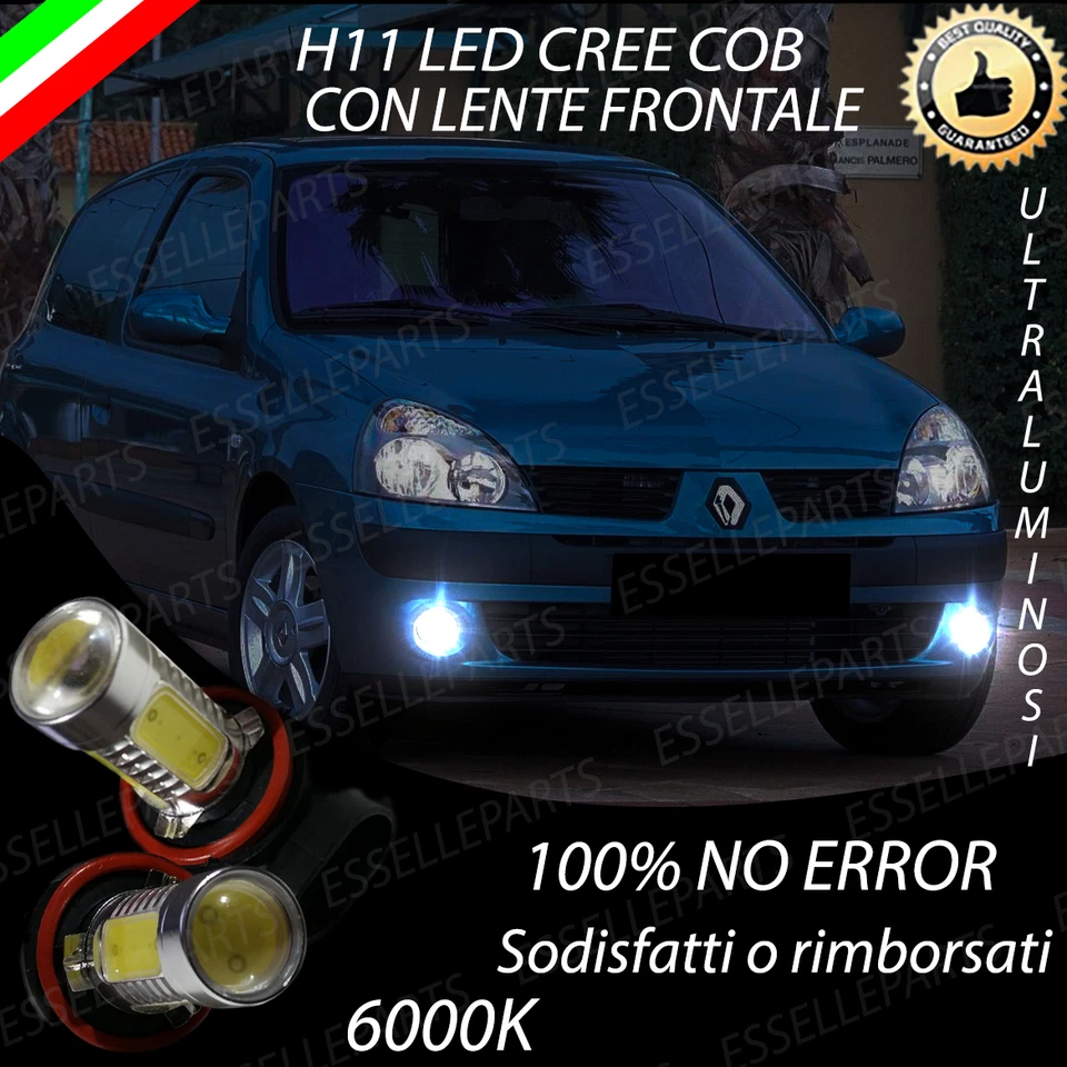COPPIA LUCI FENDINEBBIA H11 LED CREE COB CANBUS RENAULT CLIO III 6000K - Immagine 1 di 4