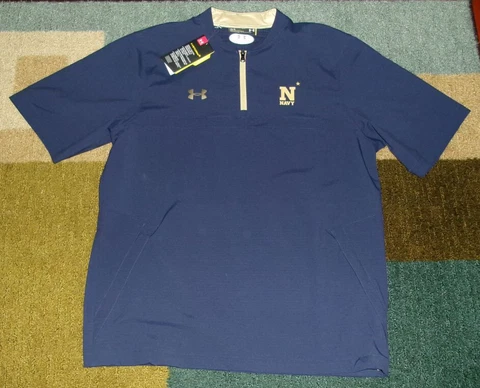 NEW W/Tags UNDER ARMOUR STORM 2 Authentic NAVY MIDSHIPMEN Blue PULLOVER JACKET L Cover