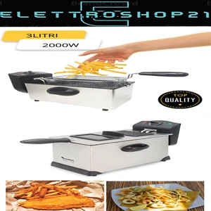 FRIGGITRICE ELETTRICA PROFESSIONALE JORDAN 2000 WATT CAPACITÀ 3 LITRI IN ACCIAIO - Foto 1 di 5
