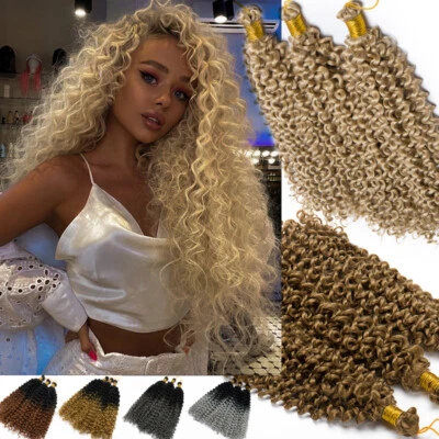Brown Ombre Water Wave Braids Afro Curly Crochet Braid Hair Extensions as Human - Image 1 of 4