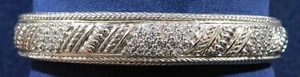 JUDITH RIPKA STERLING CZs HERGESTELLT Scharnier MANSCHETTENARMBAND Nachlass - Bild 1 von 8