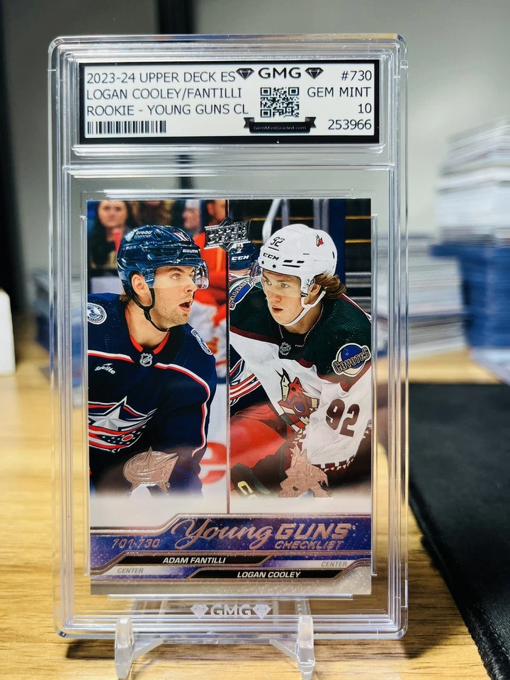 2023-24 Upper Deck Logan Cooley/Adam Fantilli Young Guns Rookie CL GMG Graded 10 - Image 1 of 1