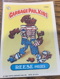 1986 Topps Garbage Pail Kids Reese Pieces 149a Name Variation Card