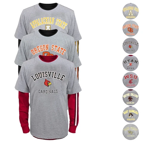 NCAA Outerstuff  "Classic Fade" Long & Short Sleeve T-Shirt Set Boys Youth S-XL Cover