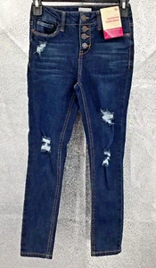 SO Girl's Jeans Size 8 Mid Rise Superstar Super Skinny Blue - Picture 1 of 11