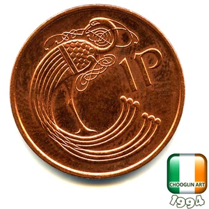 Eine irische 1994 Penny 1p Münze, 31 Jahre alt! - Bild 1 von 2