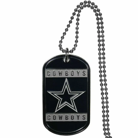 Dallas Cowboys Tag Style Necklace [NEW] NFL Jewelry Chain Choker Dog Dogtag Cover