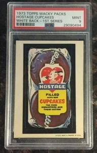Topps Wacky Packages 1973 cupcakes primera serie espalda blanca PSA 9 como nuevo tarjeta - Imagen 1 de 3