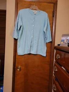 Cathy Too Cathy Daniels Sz 3X Robin Egg Blue Cardigan - Picture 1 of 3