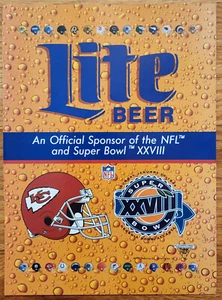 Miller Lite Beer NFL Superbowl XXVIII 1994 Print Ad 8.5"x11" Kansas City Chiefs - Picture 1 of 1