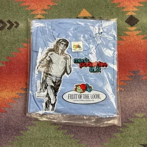 NWT Vintage 70s 80s Fruit Of The Loom Pocket T-Shirt Men’s Small Blue Cotton New - Picture 1 of 4