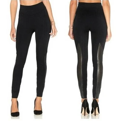 Spanx Leggings Small Women Black Perforated Faux Leather Mid Rise Ankle Slimming - Image 1 of 4