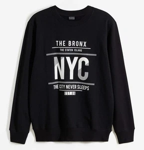 Sweatshirt mit Druck-Motiv Gr 64/66 Schwarz Bedruckt Herren Baumwoll-Shirt Neu* - Bild 1 von 1