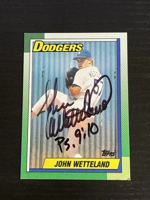 Tarjeta de béisbol 1990 Topps John Wetteland #631 autografiada con inscripción en persona Foto 1 de 2