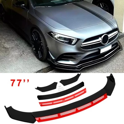 Parachoques delantero brillante divisor barbilla roja para Mercedes-Benz Clase A A180 Foto 1 de 4