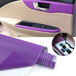Panel de accesorios/interior adhesivo de vinilo de fibra de carbono púrpura para automóvil 50x12 pulgadas - Imagen 1 de 6