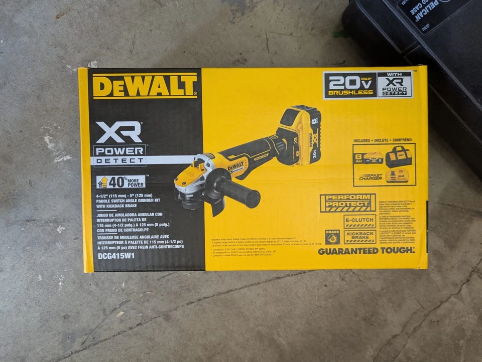 Kit de amoladora angular DeWalt DCG415W1 20V MAX XR sin escobillas 4-1/2" - 5" 8Ah Foto 1 de 1