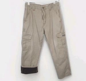 👷Pantalones de mezclilla Wrangler calce relajado forrados de vellón cargo tostado para hombre 32 x 30 70WFEGR - Imagen 1 de 10