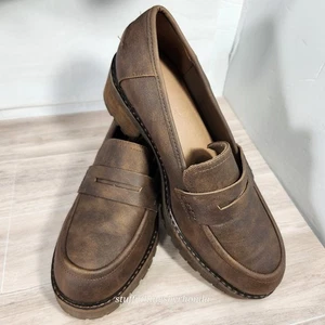 Neu ohne Karton Lane Bryant abgenutzte braune Penny-Loafer Damen 9,5 - Bild 1 von 8