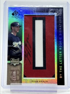 RYAN BRAUN 2007 UD SP AUTHENTIC BY THE LETTER PATCH RPA ROOKIE AUTO /50 Q5476 - Image 1 of 2