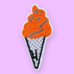 PARCHE NARANJA HELADO ARTÍSTICO POSTRE COMIDA PLANCHA EN PARCHE 2.5" X 1.25" - Imagen 1 de 3