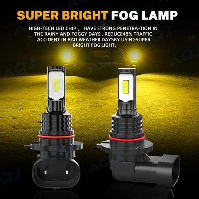 Pair 9145 H10 LED Fog light Kit Gold yellow For Mercury Mountaineer 2002-2006 - Image 1 of 4