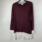 Susan Graver Rayon Nylon Sweater With Feather Weave Combo Size Xl Brownish
