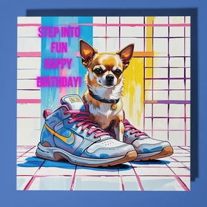 Chihuahua - Birthday Card Envelope - Personalised Dog card - Friend Sister Son - Picture 1 of 10