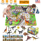 Kids Dinosaur Toy Playset with Activity Play Mat Realistic Dinosaur Figures Gift