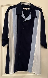 Daniel Ellissa Shirt Men’s XL Navy Blue / Lt Blue /White Panel Camp Shirt NICE! - Picture 1 of 11